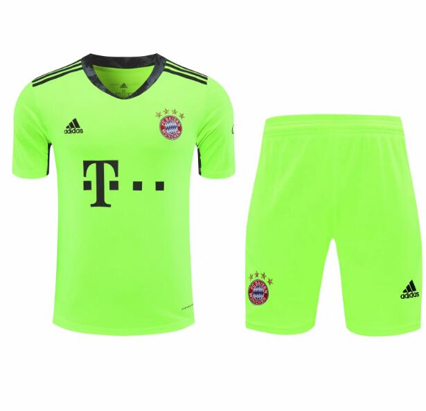 Bayern Munich Goalkeeper Green Soccer Kits (Shirt+Shorts) 2020/21